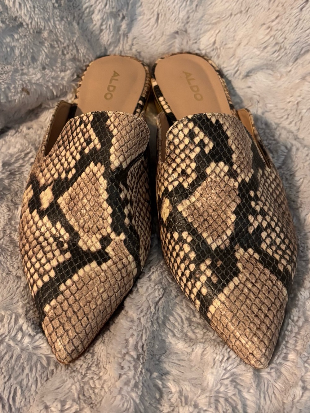 Aldo Snakeskin Print Flats - Size 8.5